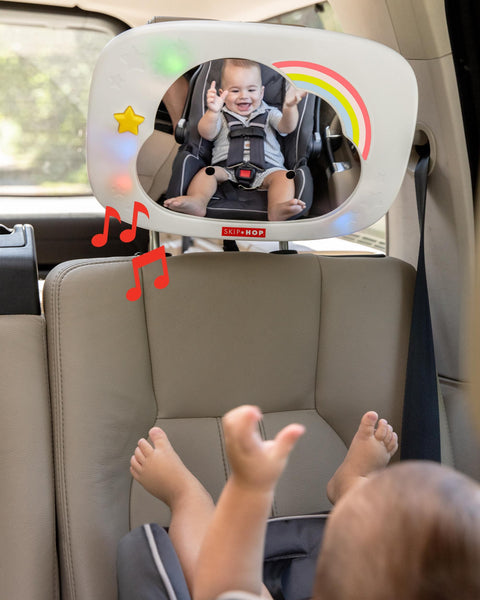 Baby car mirror 2025 with lights and music